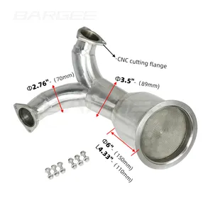 Low MOQ Bargee 300 cell catted exhaust downpipe For Audi B9 S5 S4 V6 3.0T 2018-UP catalytic converter downpipe exhaust