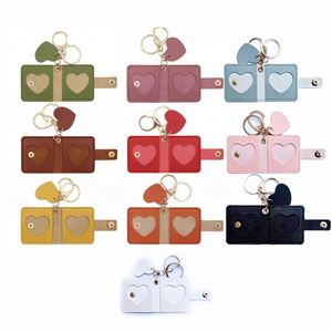 Llavero de Cuero Personalizado con Foto - Regalo Romántico para Parejas, Llavero de Cuero PU Resistente para Bolsos/Carteras - Product Image 1