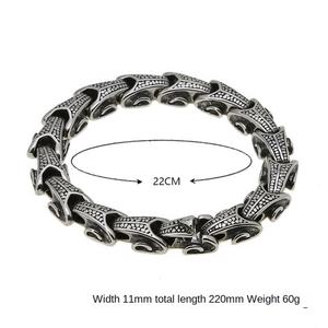 Pulsera Vikinga para Hombre, Acero Inoxidable, Joyería Pagana Nórdica, Estilo Gótico Biker, Cadena para Muñeca, Accesorio Medieval de Guerrero Nórdico - Product Image 6
