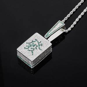 Popular chino Hiphop moda Iced Out Mahjong <span class=keywords><strong>Fa</strong></span> colgante collar elegante Hiphop accesorio - Product Image 1