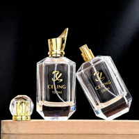 Flacon de parfum en verre de luxe le plus vendu, 100 ml, 50 ml, 30 ml, avec dégradé noir, boîte et couvercle de luxe