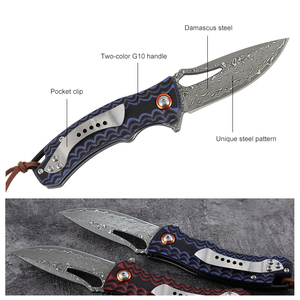 <span class=keywords><strong>Couteau</strong></span> pliant Bochen New Damascus 2026, 60 HRC, <span class=keywords><strong>couteau</strong></span> de poche EDC pour l'extérieur avec manche ergonomique coloré pour le camping, vente en gros OEM - Product Image 3