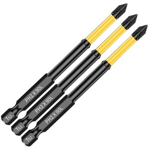 Guest Quality Phillips Screwdriver Bit PH2 90mm S2 Steel Magnetic Impact Ready For Electric Tools - Product Image 4