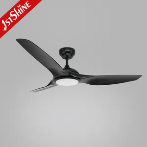 1stshine led ceiling fan DCF-FS52920 dc silent motor 5 speeds remote control black modern ceiling fan