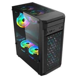 机箱电脑游戏2022 ATX/m-atx中型机柜电脑机箱电脑方形全钢化玻璃电脑机箱
