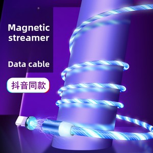 Cable Magnético Universal 3 en 1 con LED Fluorescente Tipo-C, Cable de Carga y Transferencia de Datos con Luz de Neón para Interior de Auto, Puerto de 8 Pines - Product Image 3