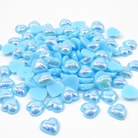 Perles synthétiques (créées en laboratoire) de qualité AAAAA, style mode, plates, en ABS, en forme de cœur à grand trou, en vrac, pour DIY