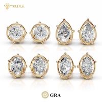 bijoux en moissanite Boucles d'oreilles en argent sterling 925 rondes en forme de brillant VVS Boucles d'oreilles en moissanite