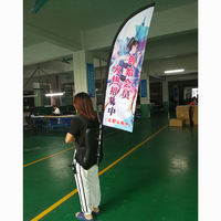 Drapeau personnalisé pour sac à dos, drapeaux de course, bannières publicitaires double face pour extérieur, mât en aluminium, polyester écologique, forme goutte d'eau