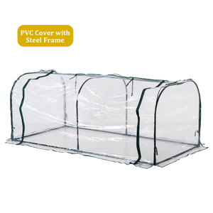 Invernadero de túnel bajo portátil transparente de PVC, económico, para jardín, con tubos de acero - Product Image 1