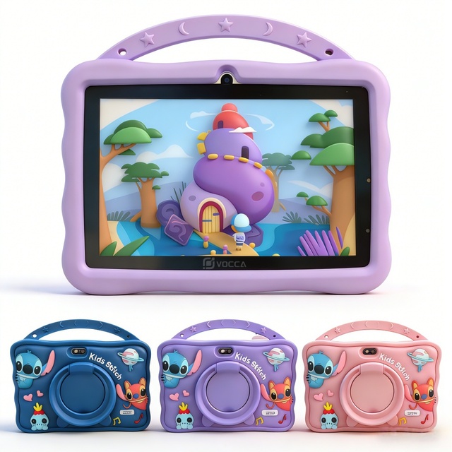 Kids Educational Wi-Fi Tablet 7 Inch HD Display 8G+128GB MTK QuadCore Android 14.0 Tablet PC 5MP+8MP Camera 3500mAh Battery
