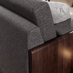 Sofá de dos plazas de nogal sudamericano, sofá moderno simple de madera maciza para sala de estar, combinación de sofá de madera para cuatro personas - Product Image 4