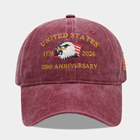 Gorra de Béisbol de Algodón del 250 Aniversario, con Bordado de Águila y Cruz Conmemorativa de la Libertad, Modelo BQM1590