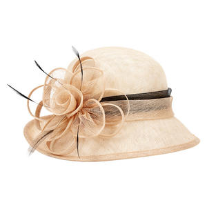 قبعة صيفية أنيقة جديدة للنساء لعام <span class=keywords><strong>2026</strong></span> بتصميم أوروبي وأمريكي مع زهور، مصنوعة من السيناماي 100٪، قبعات رسمية للسيدات للكنيسة - Product Image 5