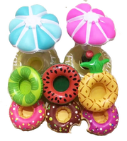Flotteurs gonflables pour boissons à la piscine, porte-gobelet gonflable, série de fruits, pastèque, porte-gobelet flottant, 2023