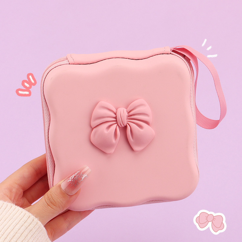 borsa portaoggetti con fiocco rosa