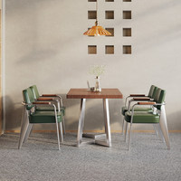 Combinaison table et chaises de salle à manger occidentale haut de gamme en bois massif, style minimaliste, personnalisable, origine Fujian, usage commercial, restaurant