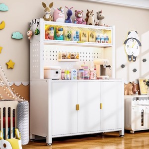 Aparador de Acero que Ahorra Espacio, Mueble de Almacenamiento Multifuncional para Apartamentos Pequeños - Product Image 1