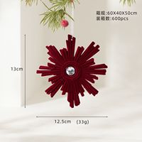 Ensemble de pendentifs de Noël de luxe nordique, flocons de neige rouges en peluche et décorations de cerfs pour la décoration de l'arbre de Noël, fournitures de décoration en gros