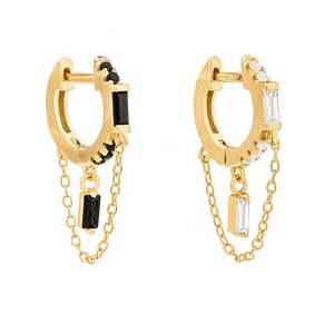 Pendientes colgantes <span class=keywords><strong>de</strong></span> <span class=keywords><strong>Plata</strong></span> <span class=keywords><strong>de</strong></span> Ley 925 con zirconia cúbica, Gemnel, estilo brillante, hecho a mano - Product Image 1