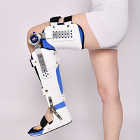 Attelle d'Immobilisation Genou-Cheville-Pied Réglable pour Rééducation Médicale, Exosquelette de Membre Inférieur