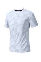 Kaos Olahraga Custom Pria Wanita Cepat Kering 100% Poliester Lengan Pendek Gym Fitness Training Tee OEM ODM Grosir