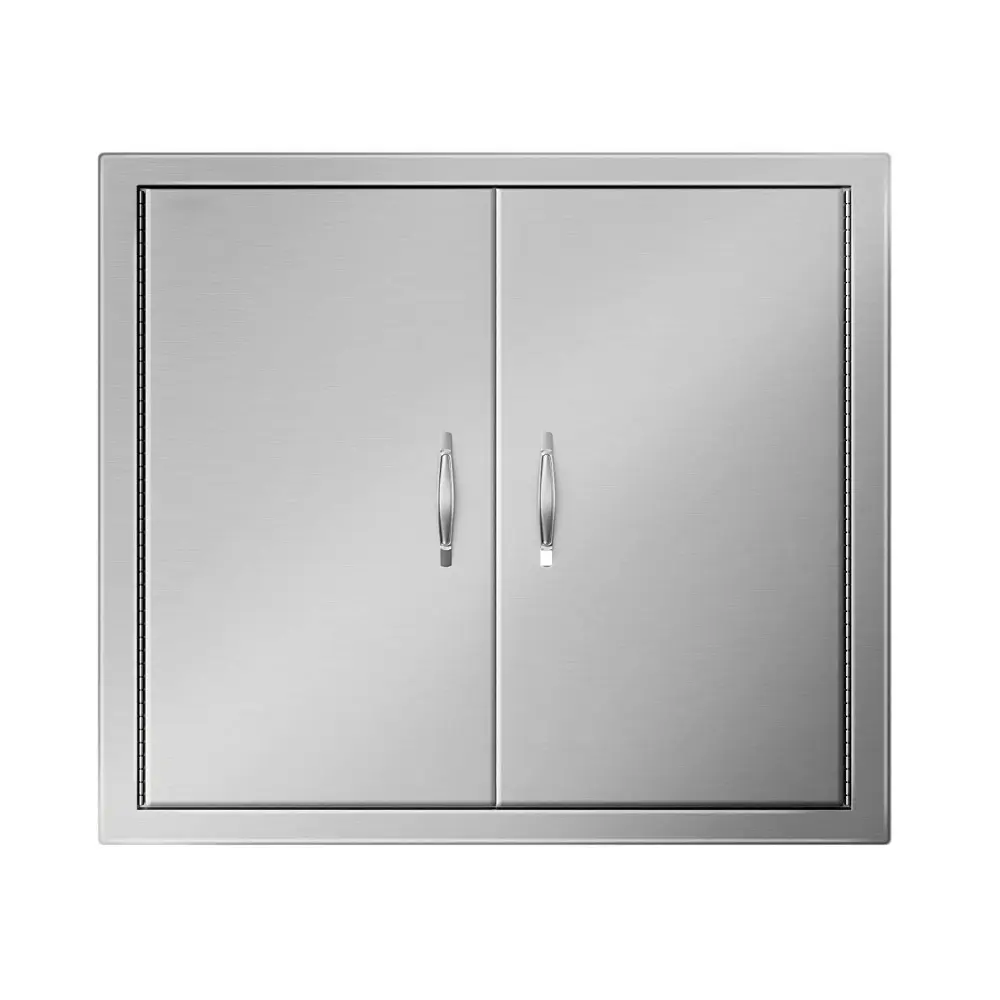 Buitenkeuken Toegang 26 "X 24" Muur Constructie Roestvrij Staal Flush Mount Voor Bbq Eiland, 26Inch X 24Inch, Dubbele Deur