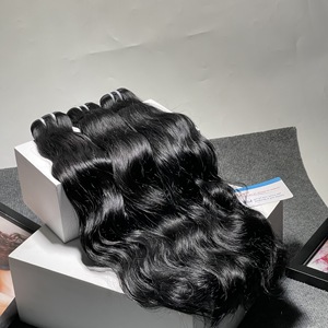 Mặt hàng nóng tự nhiên lượn sóng máy bay phản lực màu đen sợi ngang đôi rút ra Việt Nam tóc sẵn sàng để tàu không bị rối không rụng giá bán buôn - Product Image 5
