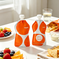 Pochette souple personnalisée en plastique réutilisable de qualité alimentaire avec bec verseur pour lait, gelée, boissons, alimentation bébé, emballage alimentaire en plastique 50ml 100ml 150ml