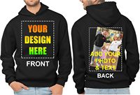 Tambahkan desain teks Anda sendiri khusus personalisasi depan & belakang Sweatshirt Hoodie 360gsmPullover pria ukuran besar Hoodie OEM ODM