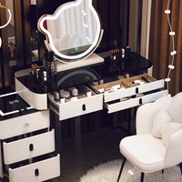 Tocador Inteligente de Lujo con Carga Inalámbrica para Mujer, Moderno y Elegante Estilo Princesa, con Espejo y Cajones, Moda 2025