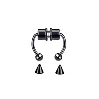 Cincin Hidung Baja Anti Karat Magnet, Perhiasan Cincin Pinggul Hoop Septum Rock Magnet Tindik Badan Sangat Banyak