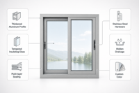Ventana Corredera de Aluminio de Apariencia Delgada y Elegante, Adecuada para Proyectos de Construcción de Viviendas de Alta Gama