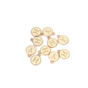 Ciondolo Charm Alfabeto Inglese Bifacciale con Lettera Iniziale, Charm Carino Blu Bifacciale Fai da Te per Creazione Gioielli Braccialetti - Product Image 5