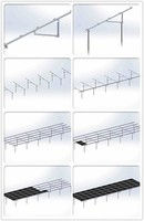 SOEASY N-Solar Supports de panneaux solaires en aluminium 6005-T5/T6 à montage au sol, fondation en béton, inclinaison de 45°, résistance au vent de 42 m/s pour