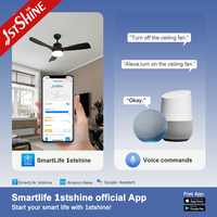 Ventilateur de plafond intelligent de haute qualité avec lumière LED, compatible avec l'application Wifi et la commande vocale, vente en gros