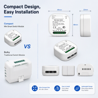 QICHIP 301-305WiFi untuk Modul Relay Pintar RF433 16A 120V Sakelar WiFi Tahan Air untuk Lampu Dinding dengan Aplikasi Smart Life