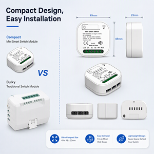 Module de relais intelligent WiFi QICHIP 301-305, RF433 16A <span class=keywords><strong>120V</strong></span>, interrupteur WiFi étanche pour éclairage mural avec application Smart Life - Product Image 4