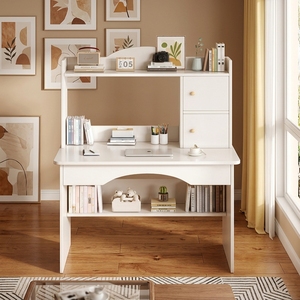 Bureau d'ordinateur moderne sur mesure OEM avec bibliothèque intégrée, en MDF, avec tiroirs de rangement, <span class=keywords><strong>pour</strong></span> salon ou bureau, compact, <span class=keywords><strong>pour</strong></span> ordinateur <span class=keywords><strong>portable</strong></span> - Product Image 2