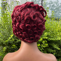 Perruque Courte Bob en Cheveux Humains Pas Chère, Cheveux Brésiliens Bruts, Coupe Pixie, Perruque Entièrement Faite à la Machine avec Frange, Perruque Bob Sans Colle pour Femmes Noires
