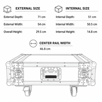 Rack d'amplificateur sur roulettes AMP3UA 3 places, flight case ATA robuste en aluminium avec roues pour amplificateur de puissance audio