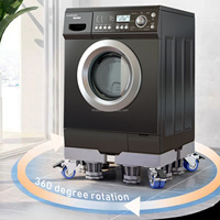 Support de réfrigérateur sur roulettes, support de réfrigérateur avec roulettes, support de lave-linge réglable avec roulettes à frein