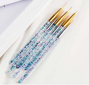 Ensemble de 3 pinceaux à manche pailleté de 5 mm pour nail art, pinceaux fins pour la peinture au gel UV, pour la conception de manucure - Product Image 6