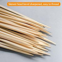 Brochettes de bambou Bbq en bâtonnets minces de viande extra longs jetables naturels plats et écologiques
