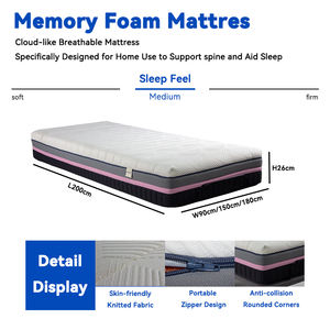 3D-Memory-Foam-Matratze Komfortabel Anpassbar Luxuriös Hotel Mittelweich Atmungsaktiv Modern Für Schlafzimmer und Schulen - Product Image 4