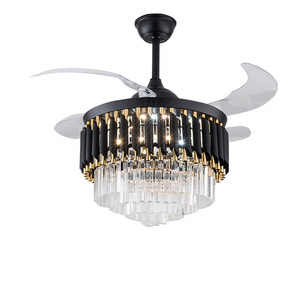 Ventilateur de plafond moderne en métal avec éclairage LED, télécommande, moteur DC, 5 pales, profil bas, pour chambre et salle à manger, silencieux - Product Image 5