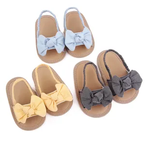 도매 저렴한 여름 아기 슬링 백 샌들 소년 소녀 솔리드 패션 워킹 베이비 유아 신발 코튼 슬리퍼 캐주얼 신발