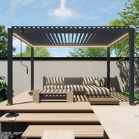 Outdoor Aluminium rahmen versenkbares Dach Bio klimatische Pergola Automat isierte Teleskop geschlossene Abdeckung LED Hinterhof Garten Pavillon
