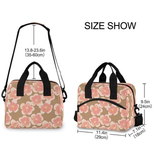 Aloha Portable Hawaii Hau Floral Custom Design Nylon Waterproof Small Themed Reusable <b>Insulated</b> <b>Lunch</b> Bag for Women - Product Image 3