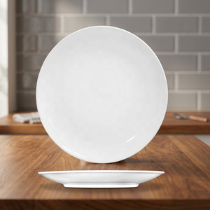 Assiette de table en porcelaine blanche, accessoire de base en céramique ronde et unie, de haute qualité - Product Image 3